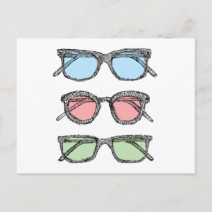 Three Glasses Sketch Postcard