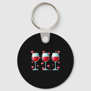 Three Gles Of Wine Valentine's Day Couple Funny Dr Key Ring