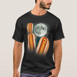 Three Glizzy Moon Funny 3 Howling Hotdogs Cursed T-Shirt