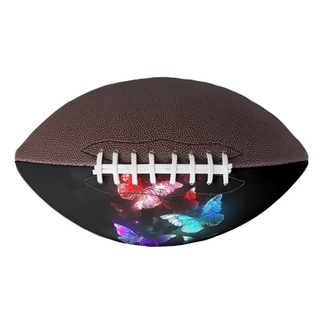 Three Glowing Butterflies on night background American Football (Front)