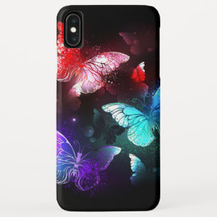 Three Glowing Butterflies on night background iPhone XS Max Case