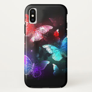 Three Glowing Butterflies on night background iPhone XS Case