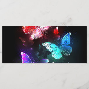 Three Glowing Butterflies on night background Menu