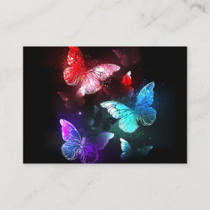 Three Glowing Butterflies on night background Place Card