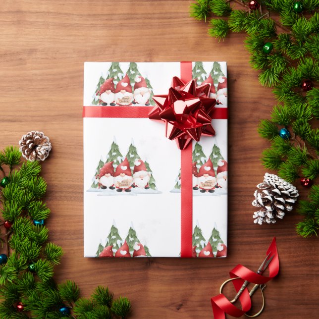 Three Gnome Christmas Wrapping Paper (Holiday Gift)