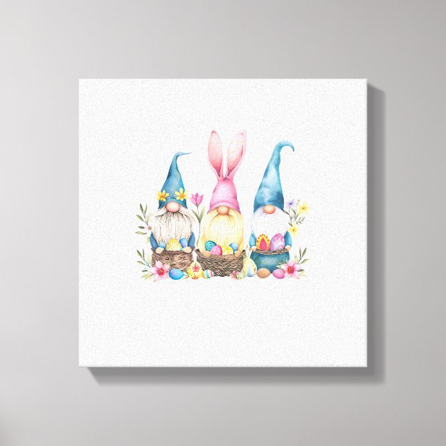 Three Gnome Easter Gnome Easter Egg T-Shirt Canvas Print (Front)