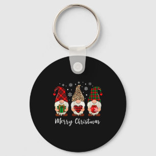 Three Gnome Shirt For Women Merry Christmas Buffal Key Ring