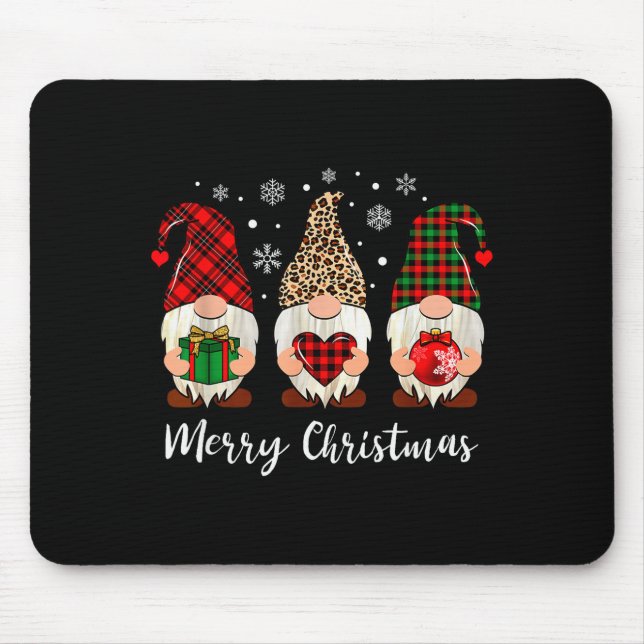 Three Gnome Shirt For Women Merry Christmas Buffal Mouse Mat (Front)