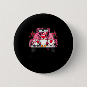 Three Gnomes And Leopard Truck Happy Valentine's D 6 Cm Round Badge
