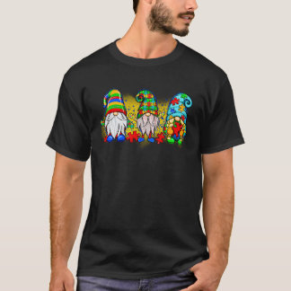 Three Gnomes Autism Awareness Month Support Puzzle T-Shirt