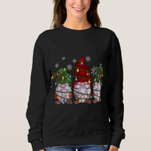 Three Gnomes Buffalo Plaid Red Christmas Sweatshirt