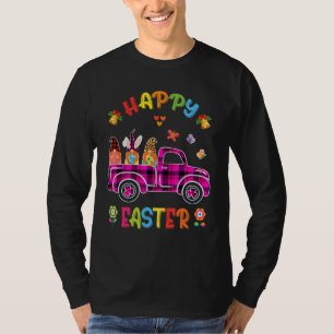 Three Gnomes Bunny Holding Egg Happy Easter Day Tr T-Shirt