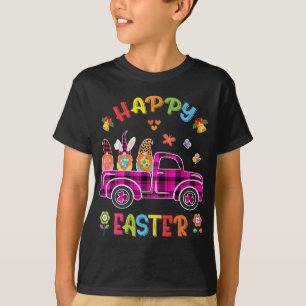 Three Gnomes Bunny Holding Egg Happy Easter day tr T-Shirt