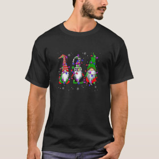 Three Gnomes  Christmas Lights Gnome T-Shirt