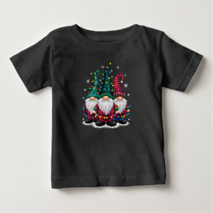 Three Gnomes Christmas Lights Xmas Holiday Baby T-Shirt