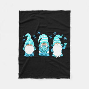 Three Gnomes Cute Happy Pi Day Math Number Lover M Fleece Blanket