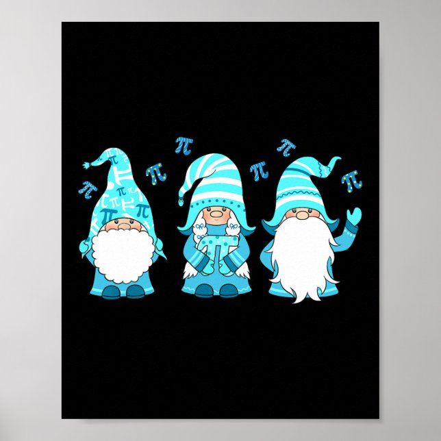 Three Gnomes Cute Happy Pi Day Math Number Lover M Poster (Front)