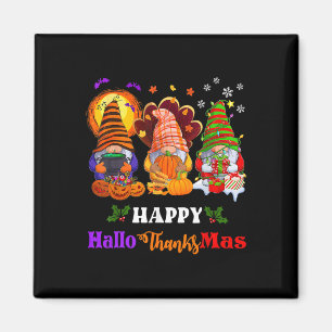 Three Gnomes Halloween Merry Christmas Happy Hallo Magnet
