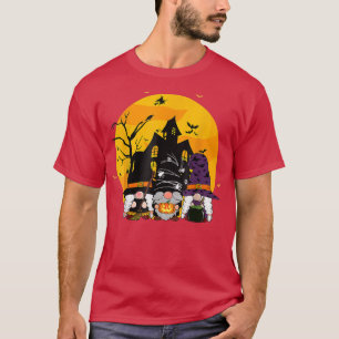 Three Gnomes Halloween Moon Night Haunted Castle P T-Shirt