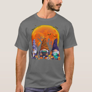 Three Gnomes Happy Halloween Fall Candy Corn Pumpk T-Shirt