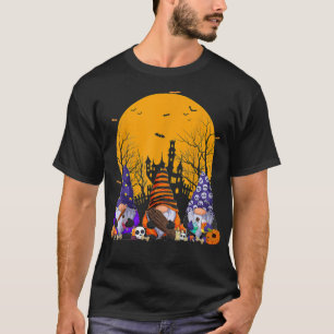 Three Gnomes Happy Halloween Fall Candy Corn Pumpk T-Shirt