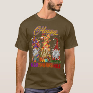Three Gnomes Happy Halloween Fall Candy Corn Pumpk T-Shirt