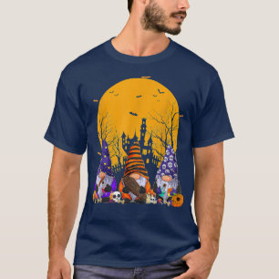 Three Gnomes Happy Halloween Fall Candy Corn Pumpk T-Shirt