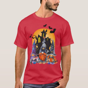Three Gnomes Happy Halloween Fall Candy Corn Pumpk T-Shirt