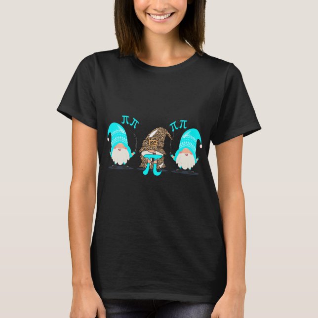 Three Gnomes Happy Pi Day Math Lovers Teacher Math T-Shirt (Front)