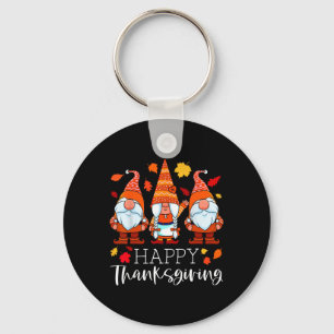 Three Gnomes Happy Thanksgiving Gnomes Fall Gnome  Key Ring