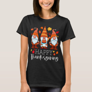 Three Gnomes Happy Thanksgiving Gnomes Fall Gnome T-Shirt