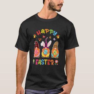 Three Gnomes Holding Egg Happy Easter Day Men Wome T-Shirt