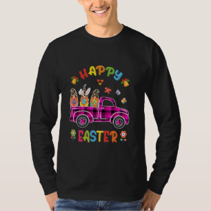Three Gnomes Holding Egg Happy Easter Day Truck Ea T-Shirt