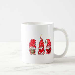 Three Gnomes Holding Heart Leopard Happy Valentine Coffee Mug