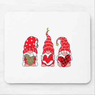 Three Gnomes Holding Heart Leopard Happy Valentine Mouse Mat