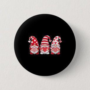 Three Gnomes Holding Heart Valentines Day Women Gi 6 Cm Round Badge