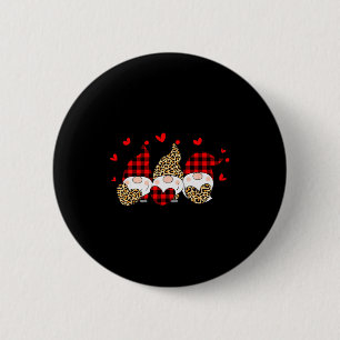 Three Gnomes Holding Hearts Leopard Happy Valentin 6 Cm Round Badge