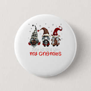 Three Gnomes In Red Christmas Just Hanging With My 6 Cm Round Badge