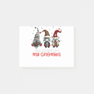 Three Gnomes In Red Christmas Just Hanging With My Post-it Notes