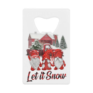 Three Gnomes In Red Let It Snow Gnome Christmas