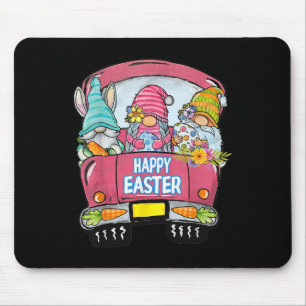 Three Gnomes In Truck Bunny Egg Happy Easter Day  Mouse Mat