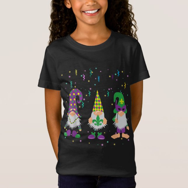Three Gnomes Mardi Gras Lover T-Shirt (Front)