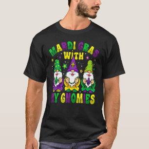 Three Gnomes Mardi Gras Parading With My Gnomies T-Shirt
