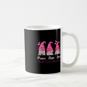 Three Gnomes Peace Hope Love Breast Cancer Awarene Coffee Mug