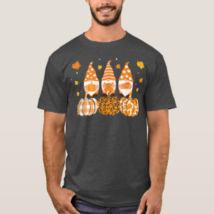 Three Gnomes Pumpkin Fall Autumn Thanksgiving Cute T-Shirt