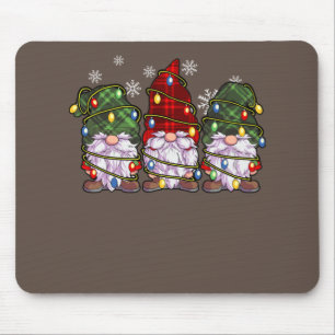 Three Gnomes Shirt Men Women Buffalo Plaid Red Mouse Mat
