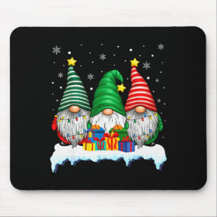 Three Gnomes Tree Lights Men Women Matching Xmas H Mouse Mat