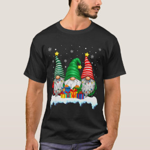 Three Gnomes Tree Lights Men Women Matching Xmas H T-Shirt