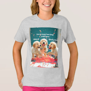 Three golden retriever puppies T-Shirt