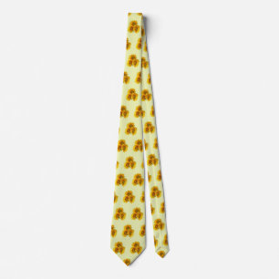 Three Golden Sunflowers Tie